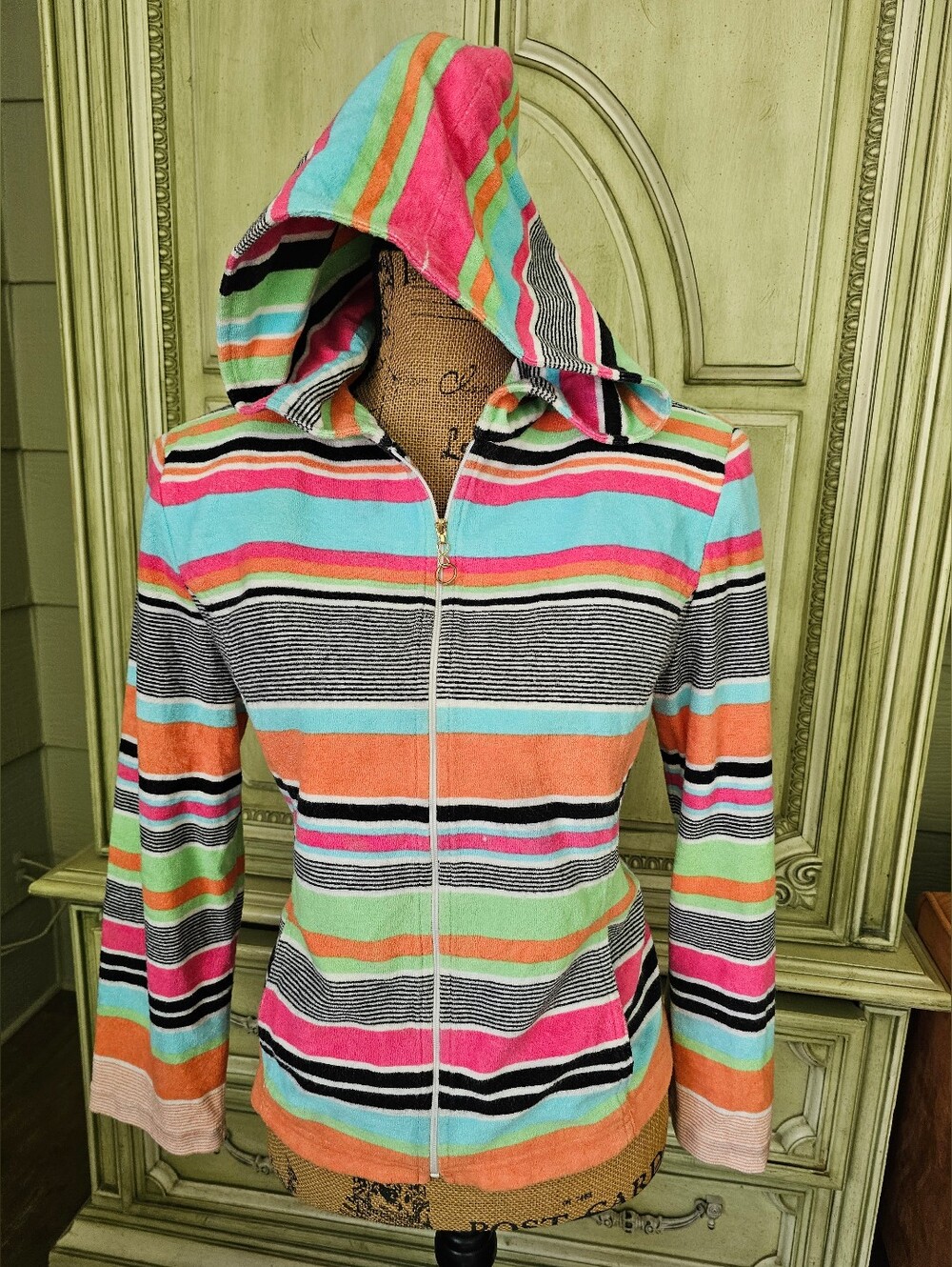 VINTAGE St. John Sport by Marie Grey Terry Cloth Track Suit Top (S)